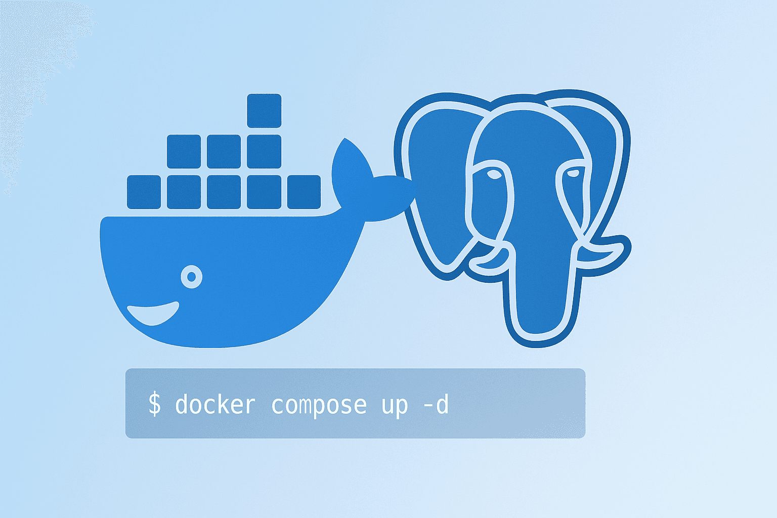 Docker Compose starting a local PostgreSQL instance.